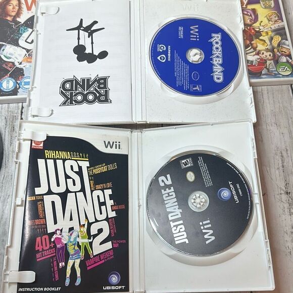 Wii Video Games Lot of 6 Just Dance 2 Rock Band Tiger Woods My Sims Party - Picture 4 of 13